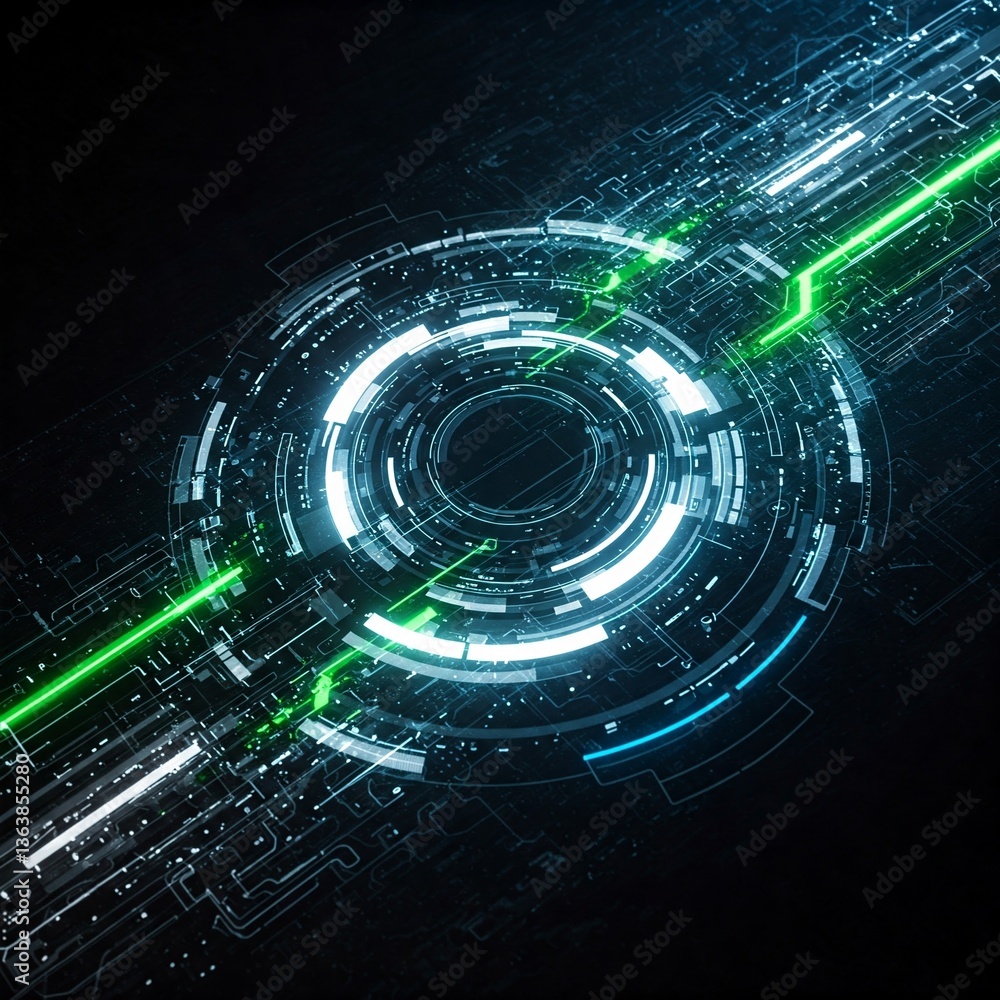 Obraz premium Abstract Tech Background with Futuristic Interface and Digital Patterns