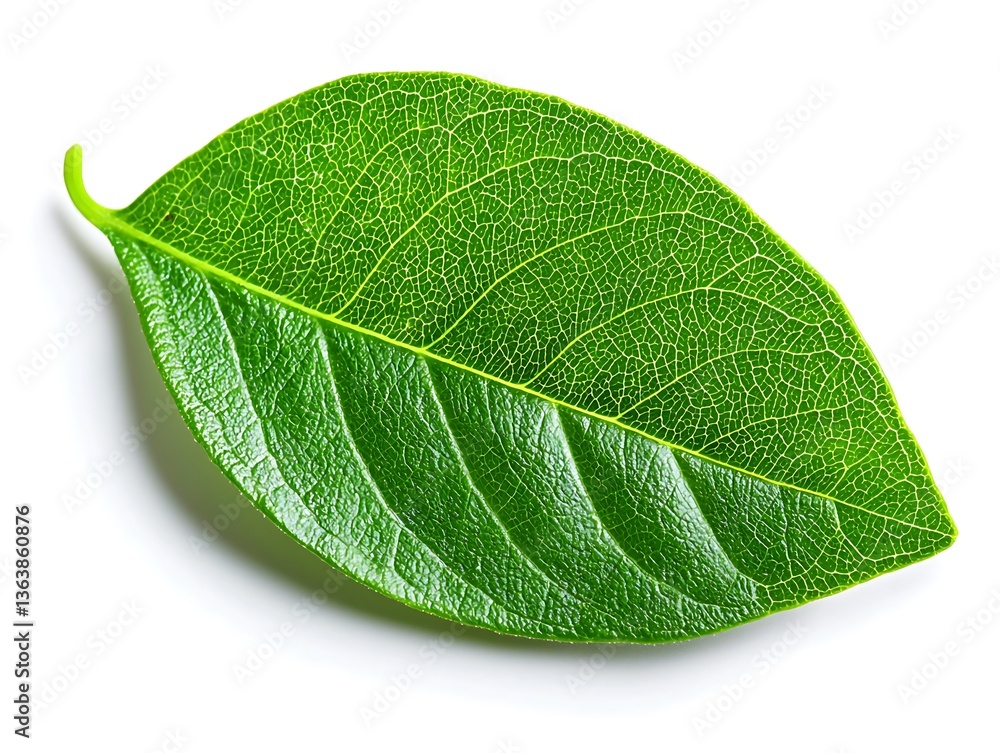 Obraz premium Green leaf with isolated, and white background.