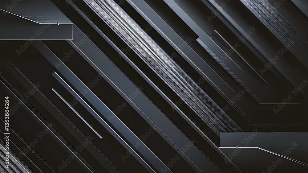 Obraz premium Sleek Dark Background with Geometric Lines and Subtle Metallic Accents