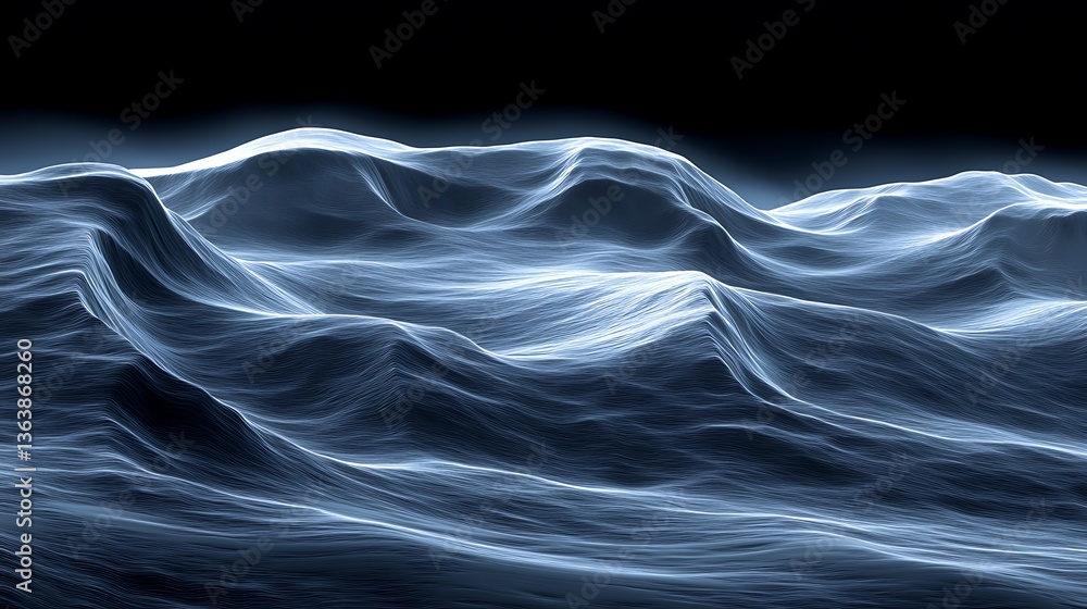 Fototapeta premium Abstract waves background with glowing effect, fluid motion concept art