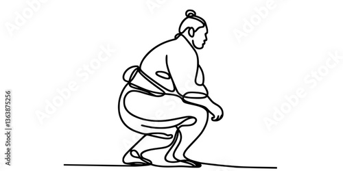 Sumo Wrestlers in Traditional Stance