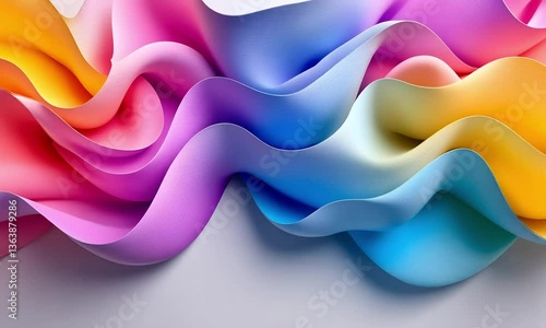 Wallpaper Mural Abstract colorful wavy shapes Torontodigital.ca