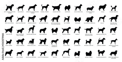 Dog Breeds silhouette set 2