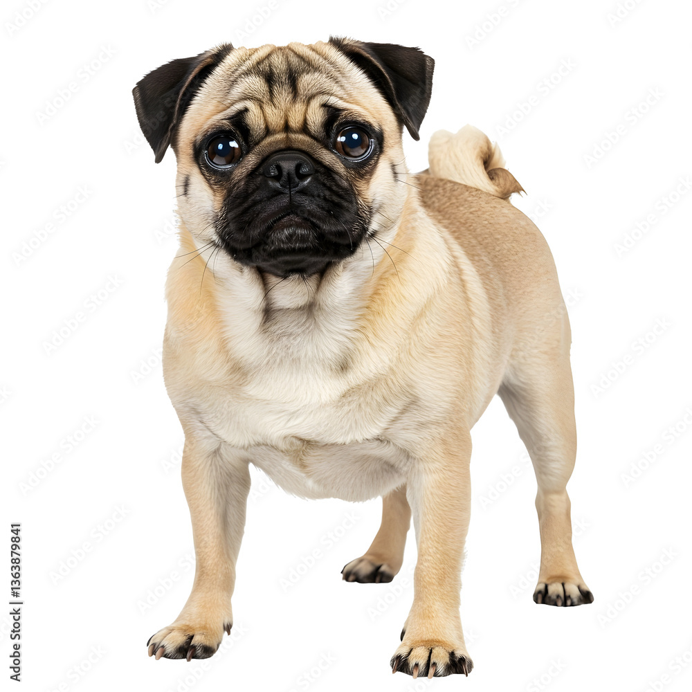 Obraz premium pug dog isolated on transparent background