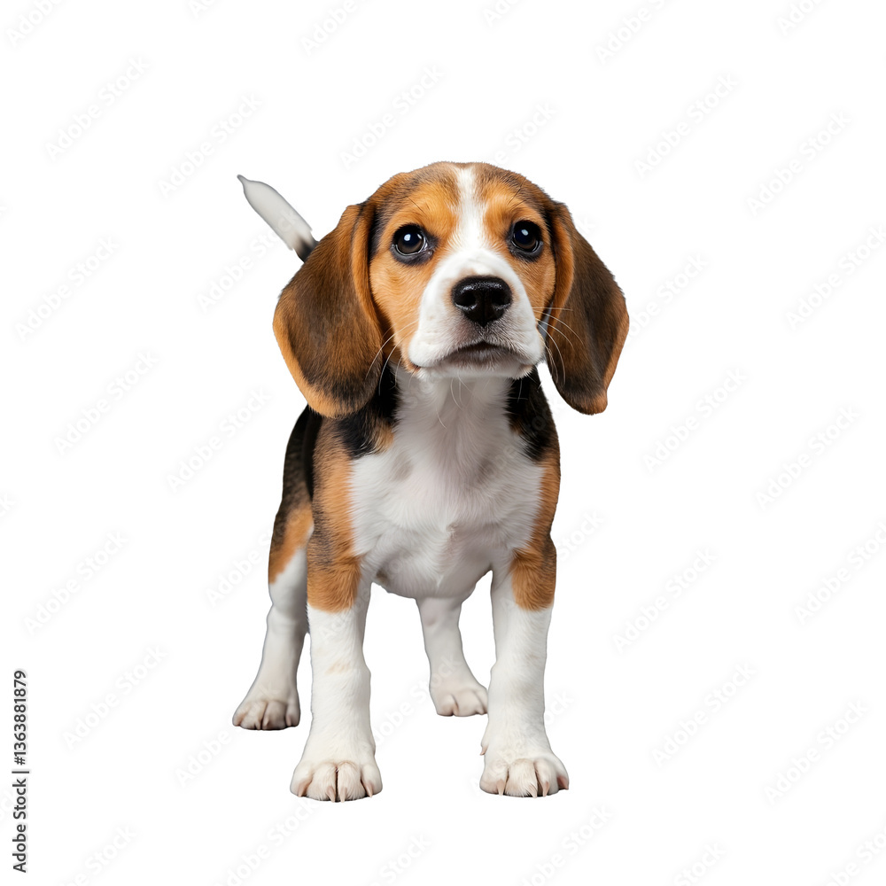 A beagle puppy standing on a transparent background. A beagle puppy standing on a transparent background.