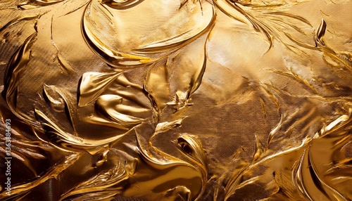 Elegant Gold Foil Texture with Reflective Metallic Finish