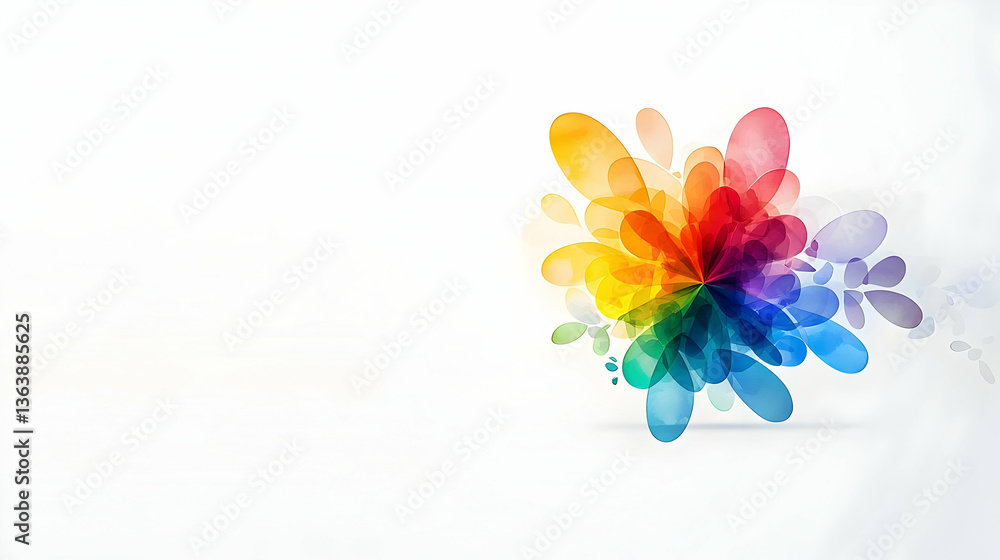 Obraz premium Colorful Abstract Design with Watercolor Splashes