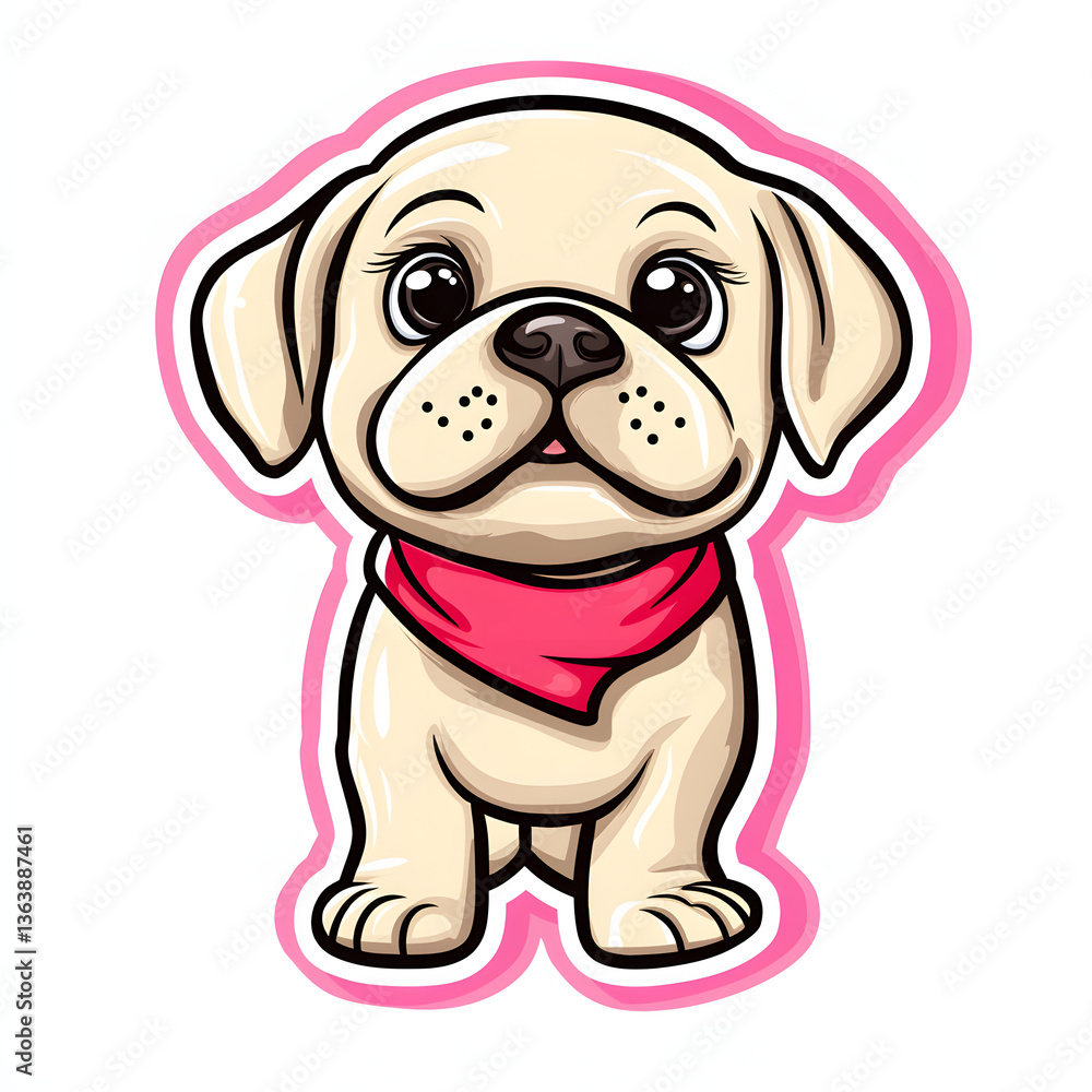 Fototapeta premium Endearing puppy vector illustration, isolated on white