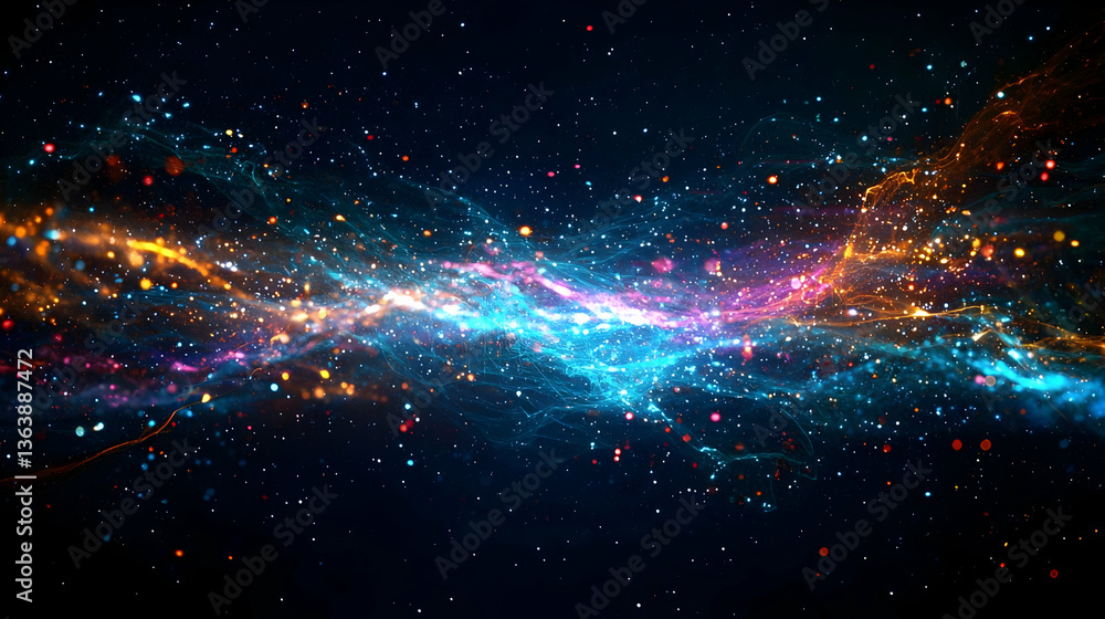 Fototapeta premium Abstract Cosmic Nebula Displaying Vibrant Colors