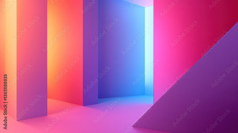 Multi-dimensional tech backdrop showcasing vibrant colors and geometric shapes in a minimalistic futuristic style, perfect for modern design needs Multi-dimensional tech backdrop showcasing vibrant colors and geometric shapes in a minimalistic futuristic style, perfect for modern design needs