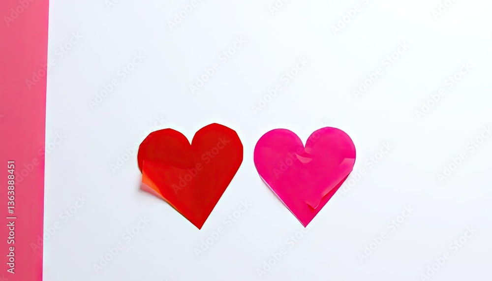 Two vibrant hearts on white Two vibrant hearts on white