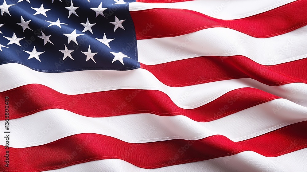 Obraz premium Dramatic Close Up of Waving American Flag Patriotism National Symbol USA