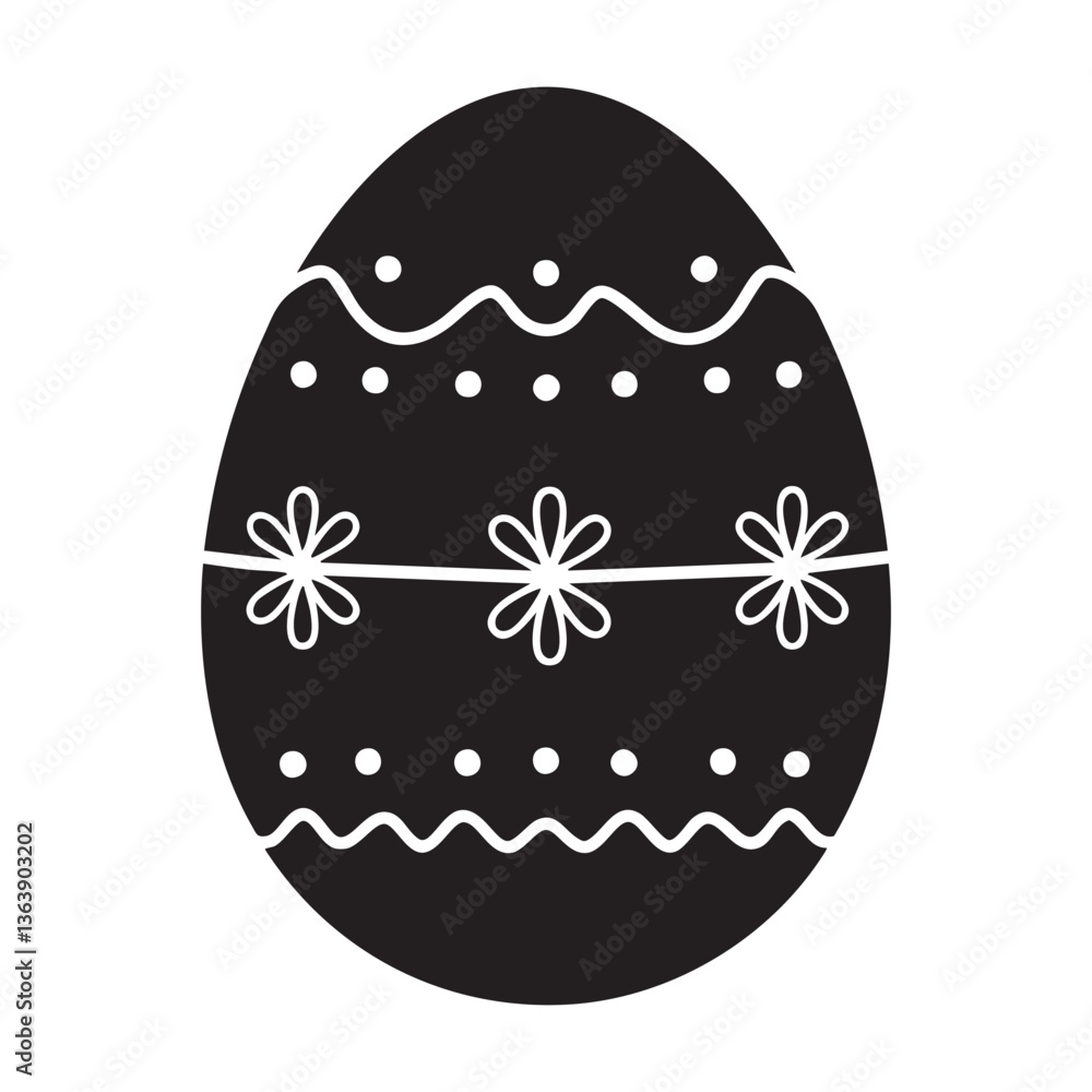 Black and white easter egg vector illustration for easter holiday designs Black and white easter egg vector illustration for easter holiday designs