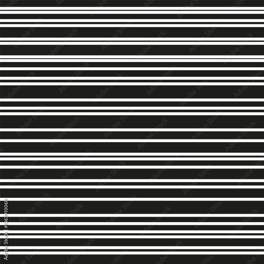 Striped black pattern. Horizontal white lines. Minimal striped design. Bold monochrome style. Striped black pattern. Horizontal white lines. Minimal striped design. Bold monochrome style.