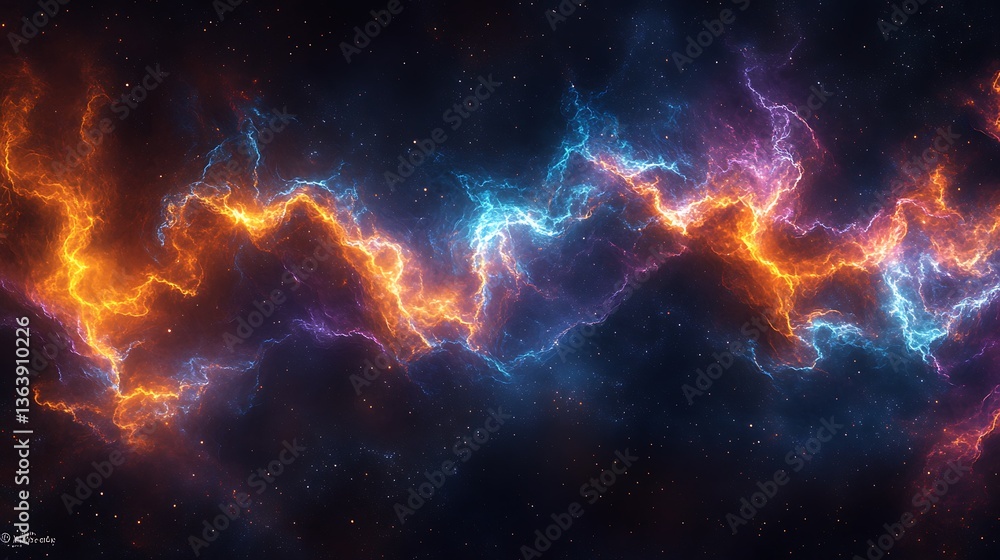 Abstract cosmic energy, fiery plasma streams. Abstract cosmic energy, fiery plasma streams.