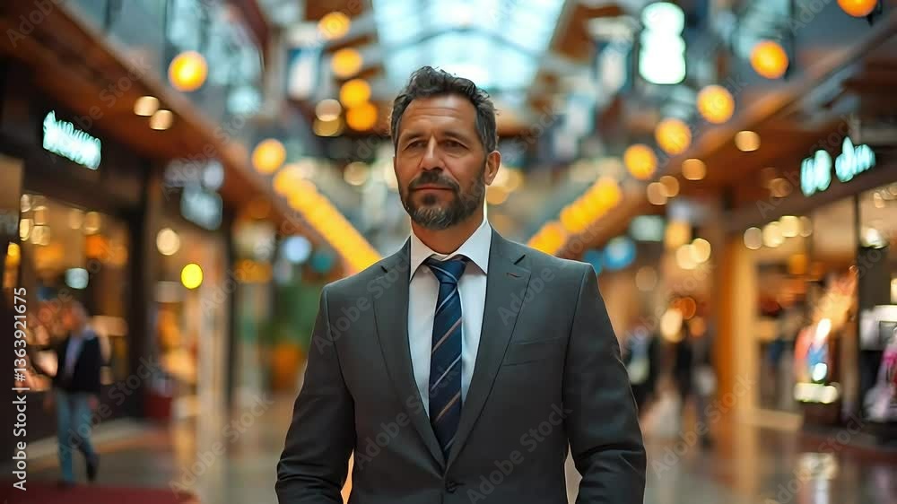 Confident businessman walking through modern office hallway with purposeful stride and professional style
Confident businessman walking through modern office hallway with purposeful stride and professional style