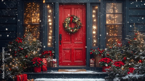Wallpaper Mural Festive Christmas Porch Decor Torontodigital.ca