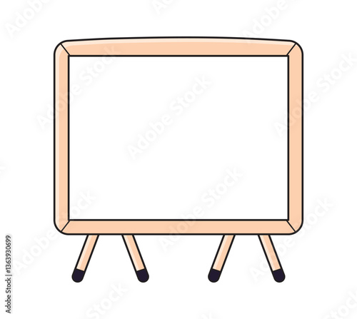 Blank whiteboard chalkboard or easel with a white canvas isolated vector illustration