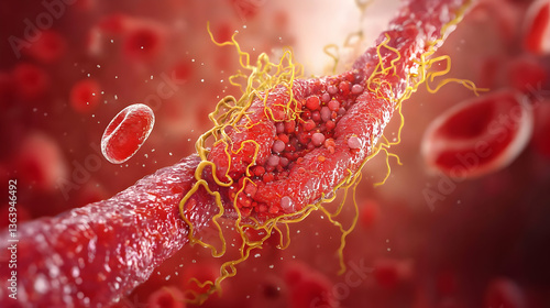 Blood Vessel Damage With Clot Illustration