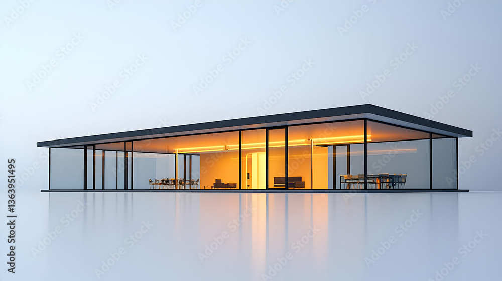 Fototapeta premium Modern Glass Architecture Design Rendering