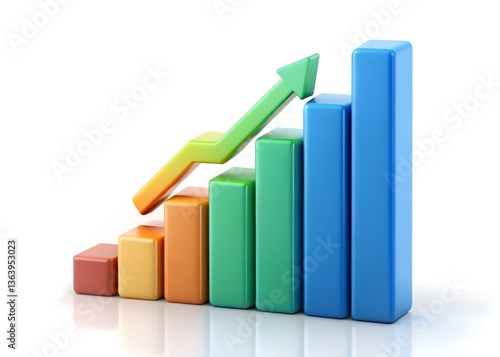 Free Download Ascending Bar Graph: A vibrant, upward-trending bar graph, symbolizing growth, progress, and success in a visually engaging display of data. - GFXLoad
