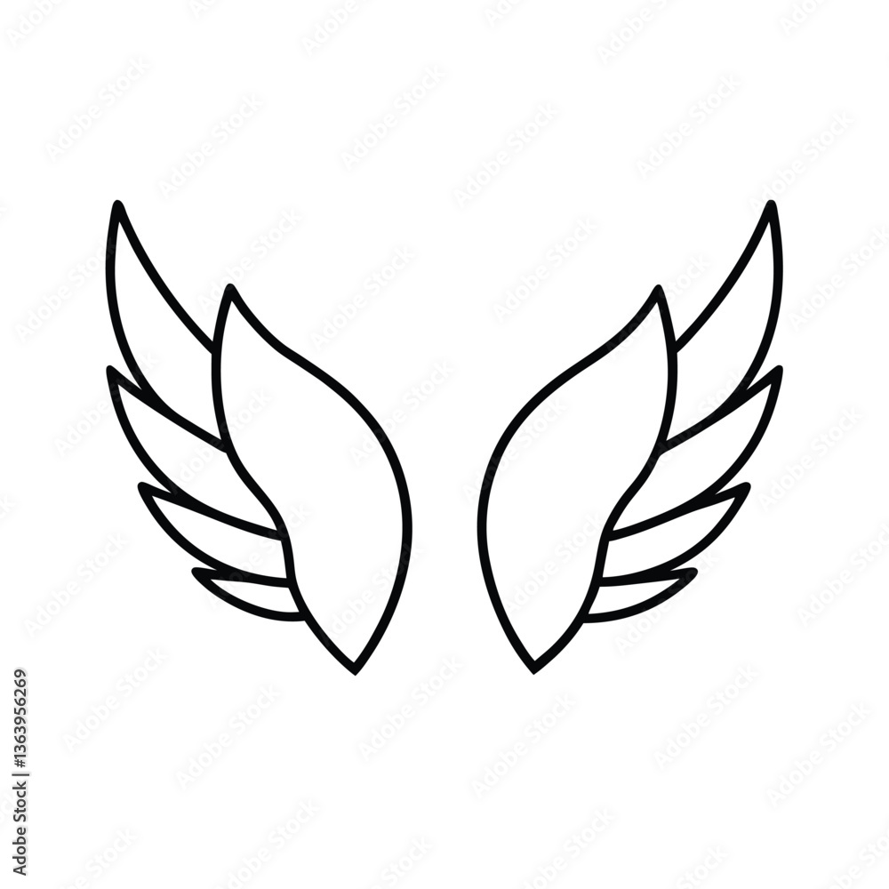 Wing vector line art Wing vector line art
