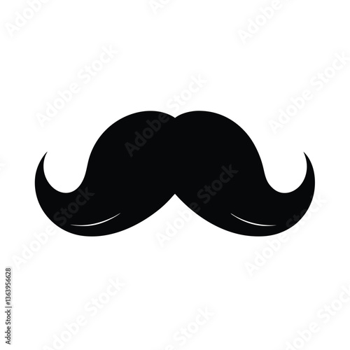 mustache vector silhouette art illustration