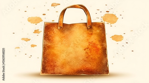 Watercolor-style illustration of a brown tote bag.