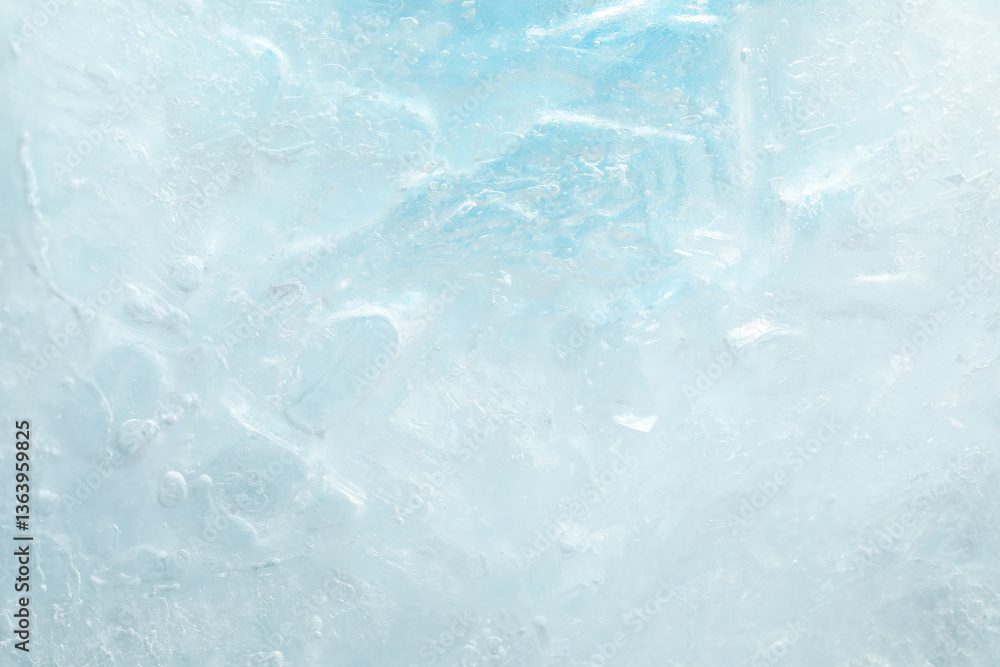 Fototapeta premium Texture of clear ice as background, closeup