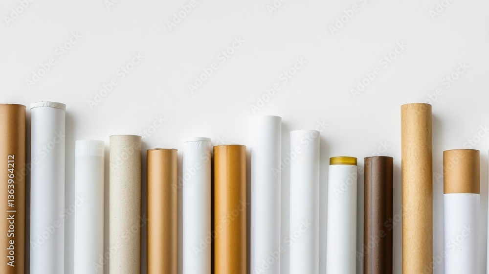Various Rolls of Craft Paper in Different Textures and Colors Various Rolls of Craft Paper in Different Textures and Colors