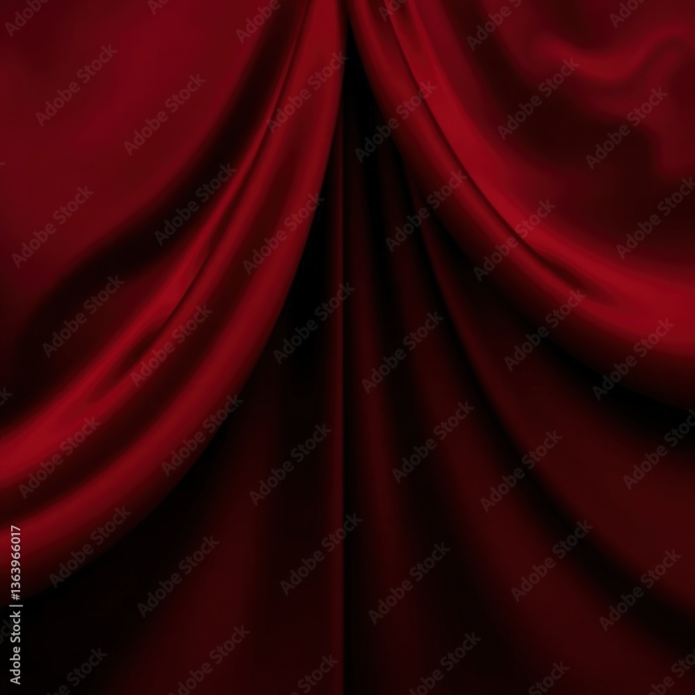 Fototapeta premium Black dark deep red burgundy cherry maroon crimson abstract background. Silk satin velvet fabric. Elegant luxury rich. Curtain drapery fold line wave flow. Romance Valentine Birthday Christmas. Design