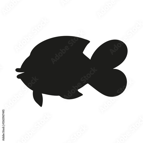 A cute cartoon illustration of a turtle and a fish in a vector style, featuring animal silhouettes, symbols, and nature elements in a playful and funny design