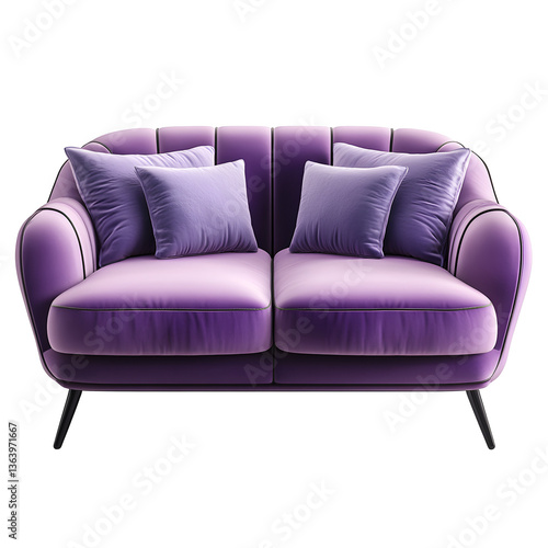 Purple sofa studio shot