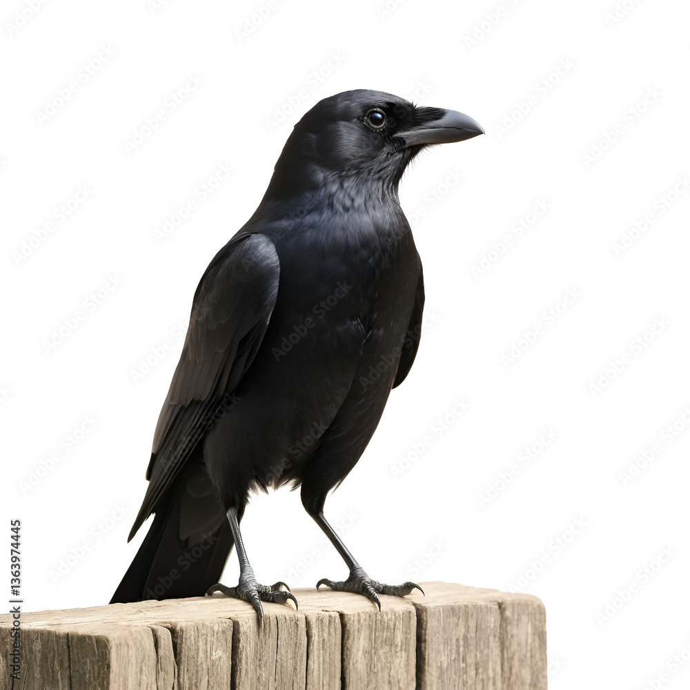 Fototapeta premium Black crow. Isolated on white