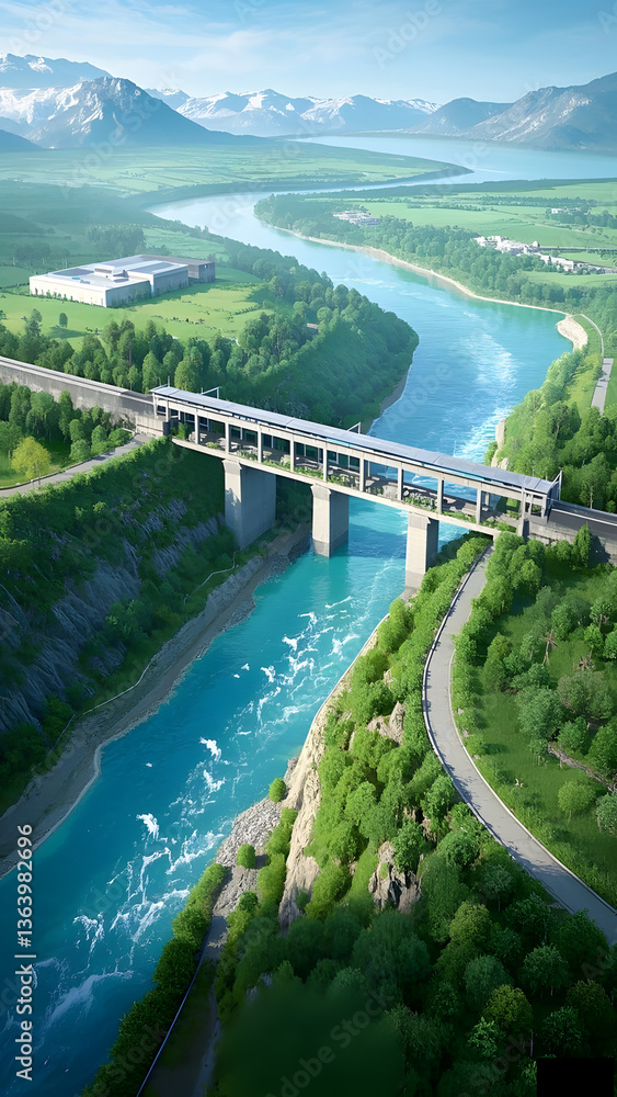 Fototapeta premium landscape with river
