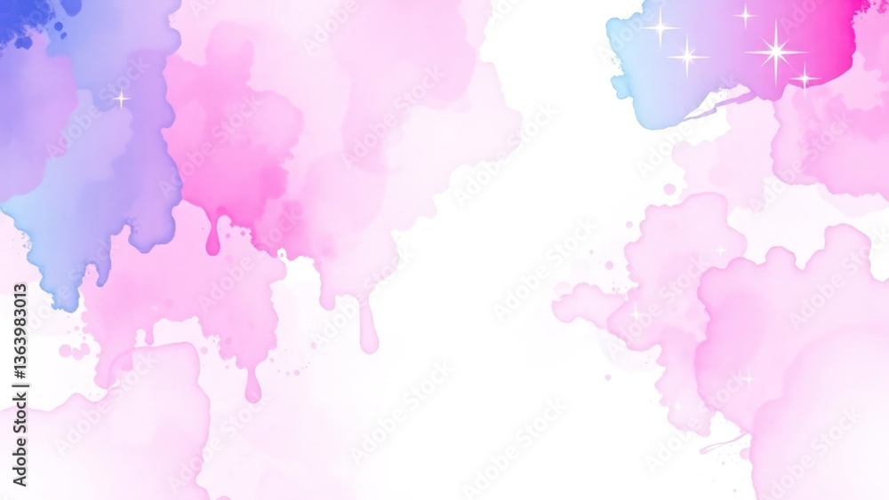 Obraz premium Abstract watercolor. Purple pink blue teal background. Colorful art background with space for design. Web banner. Christmas, valentine, mother's day, holiday concept.