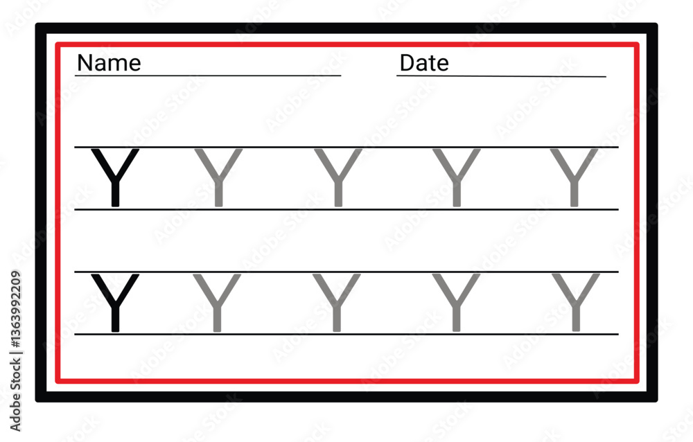 Writing practice of letters. training  book. Education for children. Vector illustration	