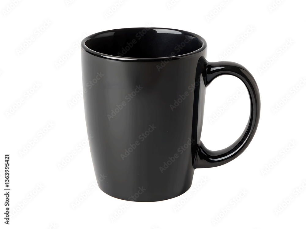 Black mug PNG isolated on white transparent background for design purposes Black mug PNG isolated on white transparent background for design purposes