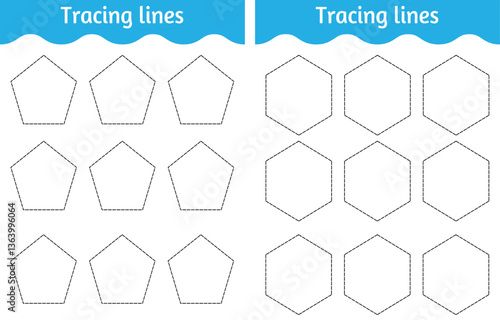 Vector illustration. Coloring book letter for kids. Worksheet for preschool, kindergarten, and school age. Trace line.