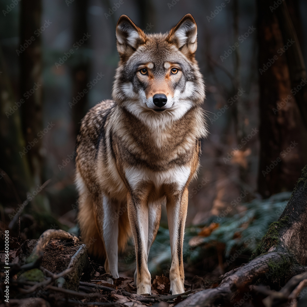 Wild animal in forest with natural light Wild animal in forest with natural light