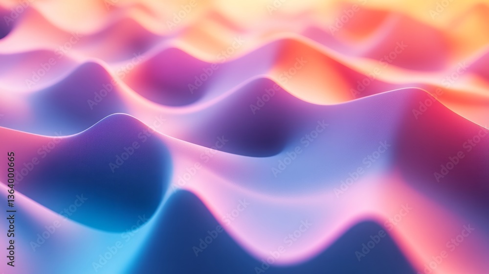 Fototapeta premium Abstract colorful waves create a soothing and flowing landscape