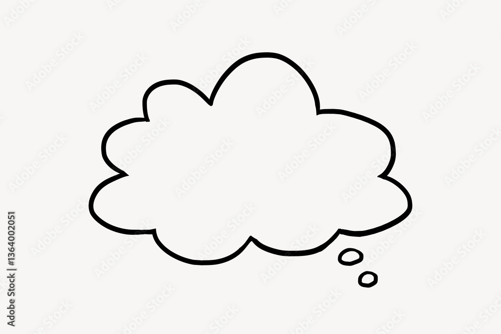 Simple thought bubble outline illustration Simple thought bubble outline illustration