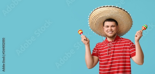 Happy young man in sombrero...