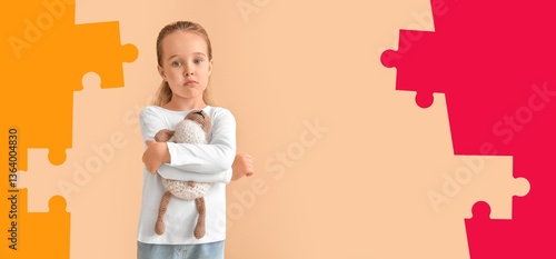 Sad little girl with autist...