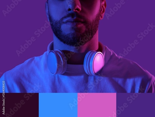 Young man with modern headp...