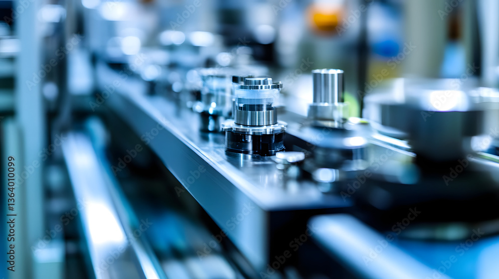 A production line manufacturing medical devices with a focus on precision and safety. A production line manufacturing medical devices with a focus on precision and safety.
