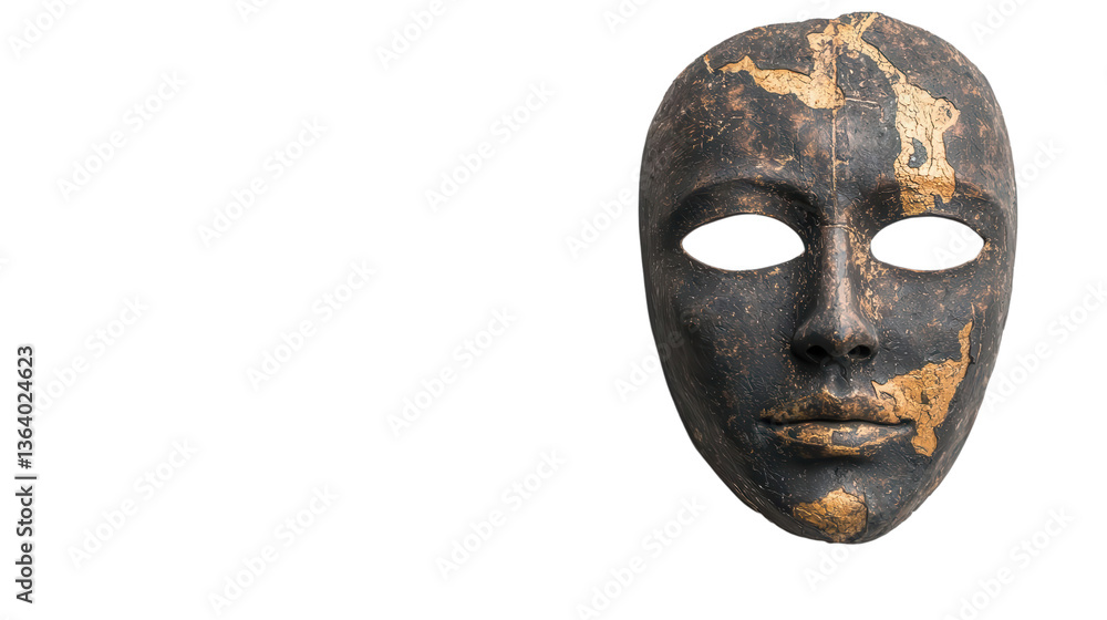 Ancient Mask: A close-up studio shot captures an antique mask. The subject is likely to trigger contemplation. Ancient Mask: A close-up studio shot captures an antique mask. The subject is likely to trigger contemplation.