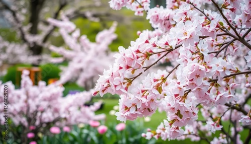 Wallpaper Mural Blossoming Cherry Trees in Spring (1) Torontodigital.ca