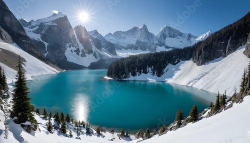 Wallpaper Mural snow covered mountains Torontodigital.ca