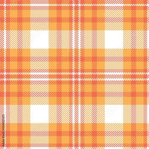 Cool Pinkish Orange Seamless Tartan with Dark Butterscotch accents Textile Design
